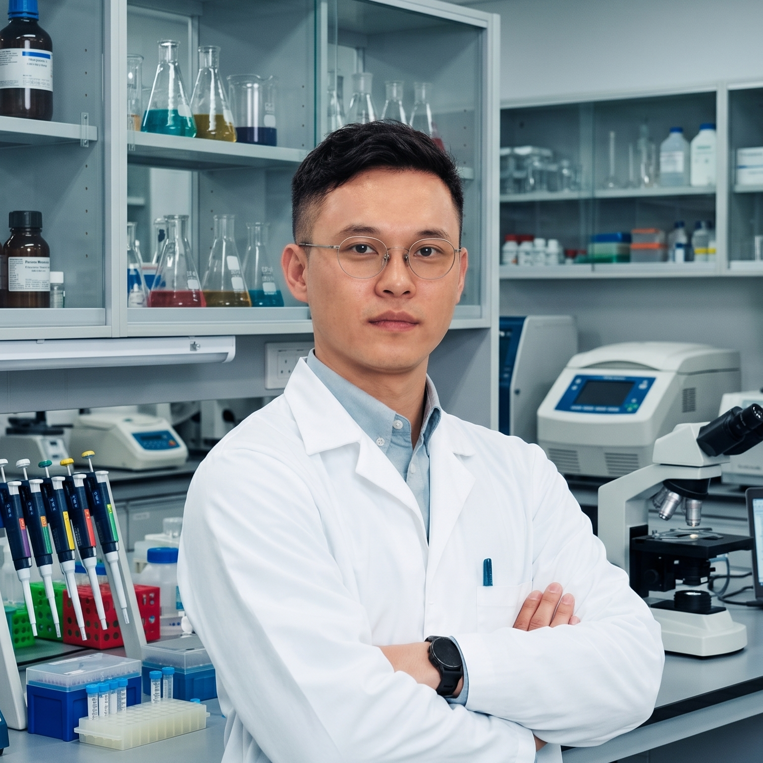 dr james in lab
