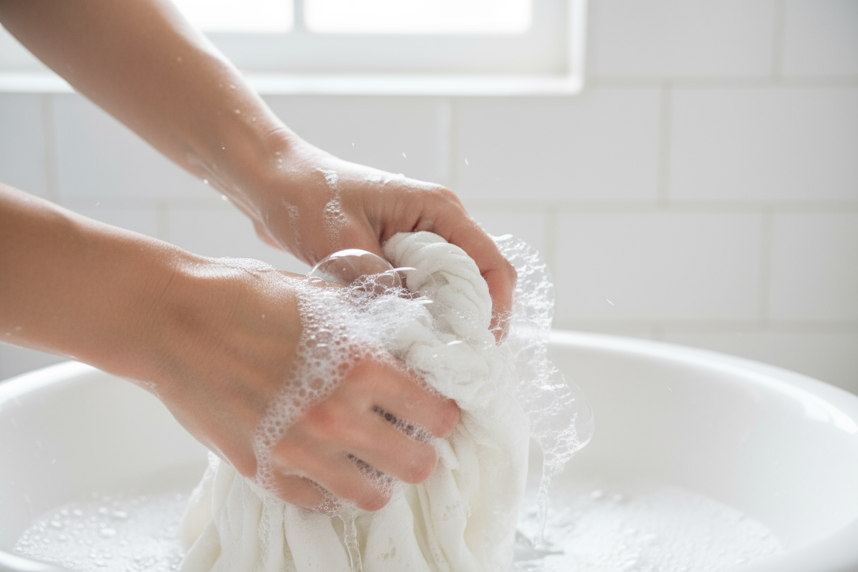 hand wash white fabric